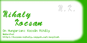 mihaly kocsan business card